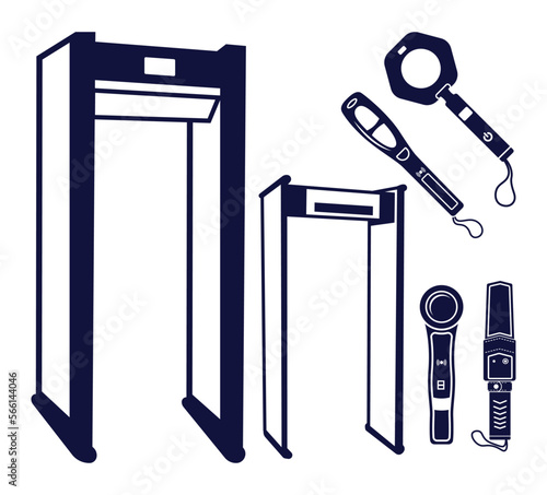 Full Body Metal Detector Machine Illustrations Clip Art Big Collections. Hi-Quality Premium Vector. Creative 3D Illustration Vector
 Design With Free Concept