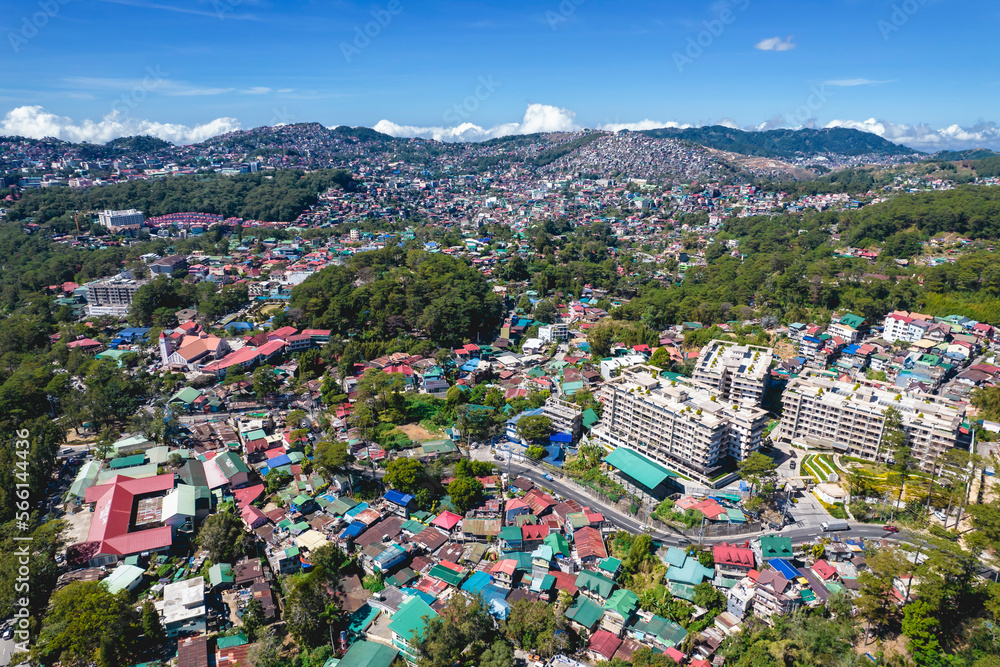 Baguio City, Philippines - Aerial of the urban area and skyline of ...