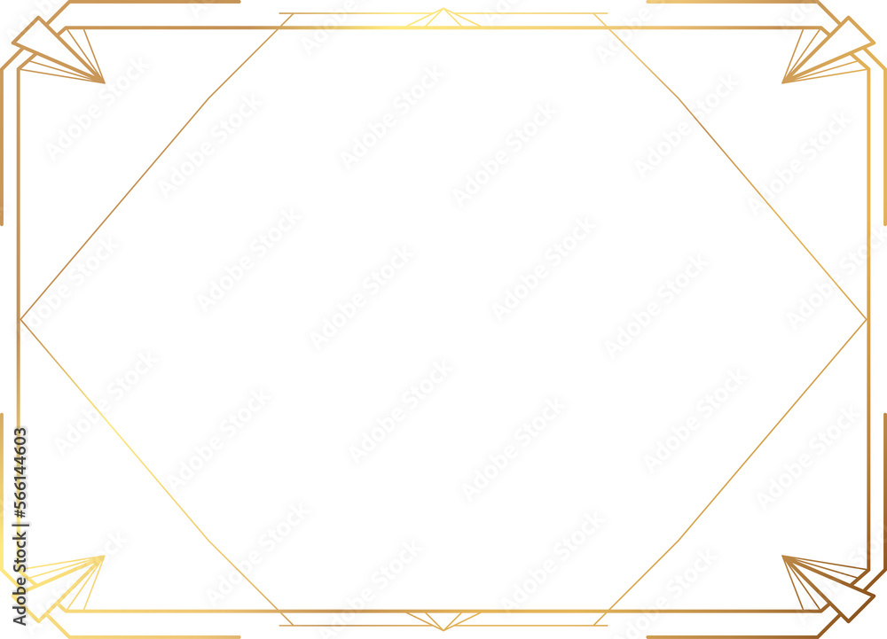 Golden art deco frame Golden art deco frame