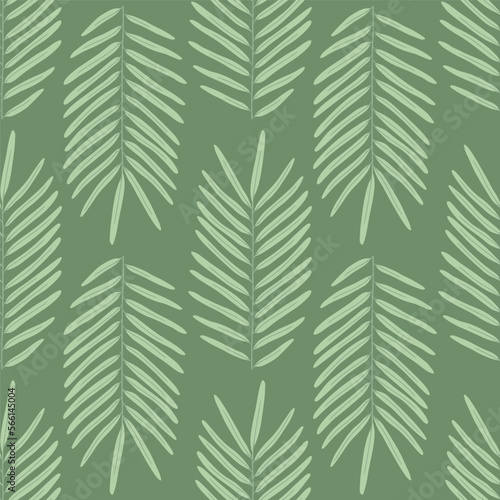 Seamless flat pattern with palm tree branch