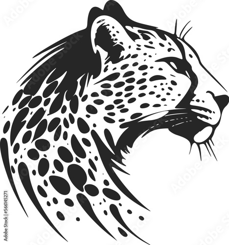 Boost your business image with our black and white, stylish spotted gypard logo.