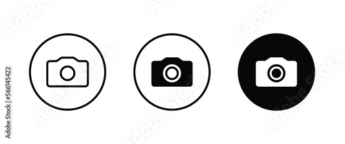 Camera icon, photo camera snapshot photography . Instant icon symbol logo illustration,editable stroke, flat design style isolated on white
