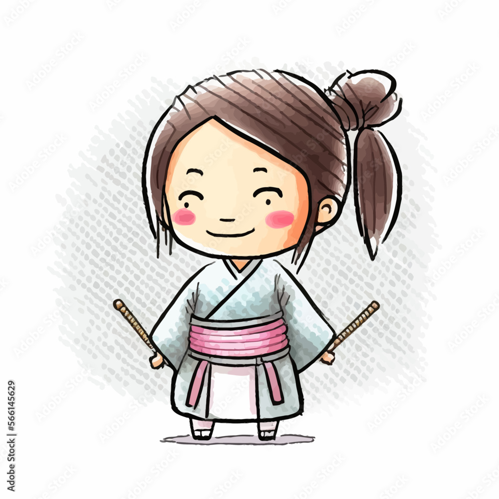 Elegant Japanese girl dressed in a traditional samurai costume, ideal for images filled with atmosphere and authenticity. Elegant Japanese girl dressed in a traditional samurai costume, ideal for images filled with atmosphere and authenticity.