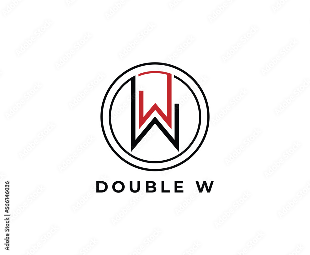 Simple Double W Circle Logo Design Template Simple Double W Circle Logo Design Template