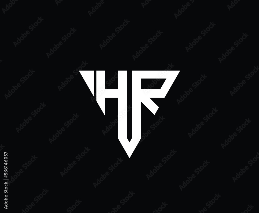 Simple Letter HR Triangle Shape Logo Design Template Simple Letter HR Triangle Shape Logo Design Template