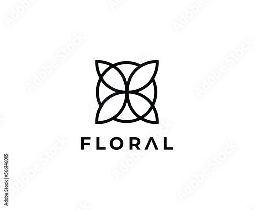 Simple Clean Floral Logo Design Template