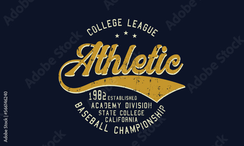 College League Retro college varsity font typography base ball U.S.A Athletic slogan print for tee - t shirt and sweatshirt - hoodie