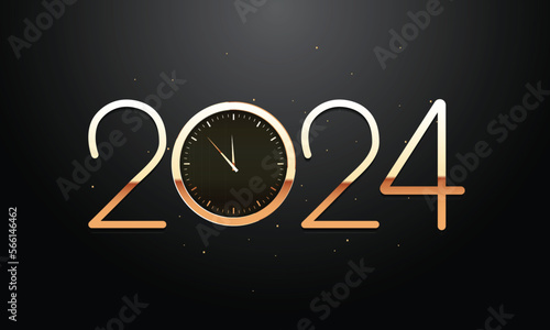 2024 Happy New Year Background Design. Greeting Card, Banner, Poster. Vector Illustration.