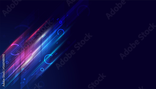 Modern abstract geometric overlapping. Technology futuristic dynamic motion on blue background. Movement pattern for banner or poster design. Vector EPS10.