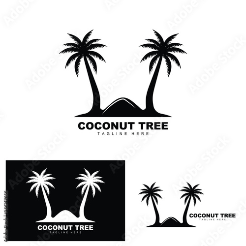 Coconut Tree Logo  Ocean Tree Vector  Design For Templates  Product Branding  Beach Tourism Object Logo