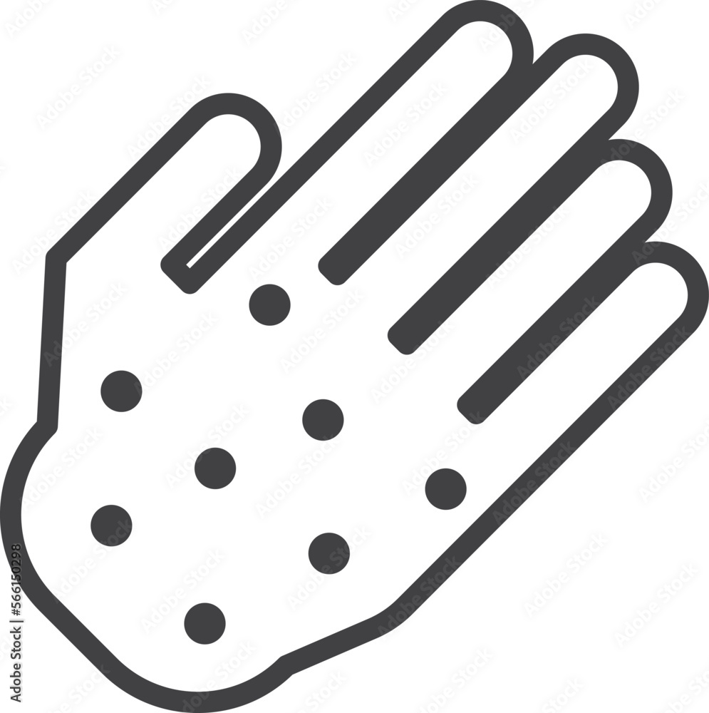 hand and virus illustration in minimal style hand and virus illustration in minimal style
