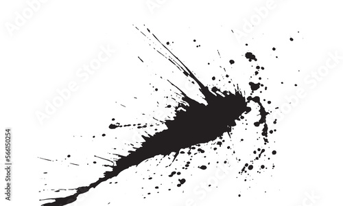 Abstract ink Black Splash Background black watercolor splash isolated on white