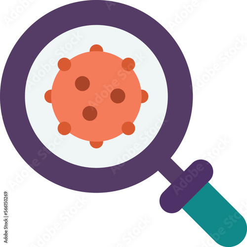 magnifying glass and virus illustration in minimal style