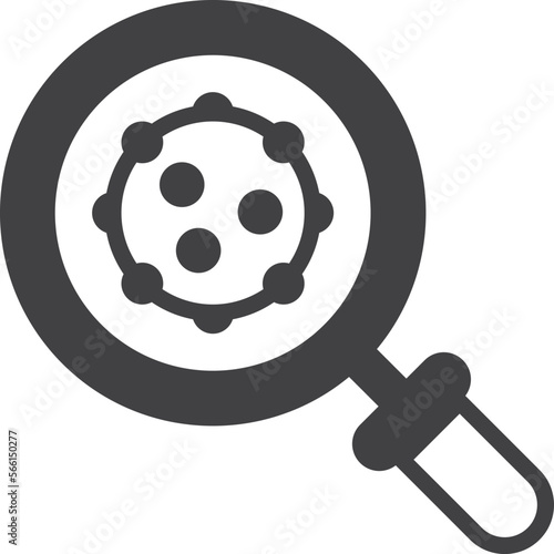 magnifying glass and virus illustration in minimal style