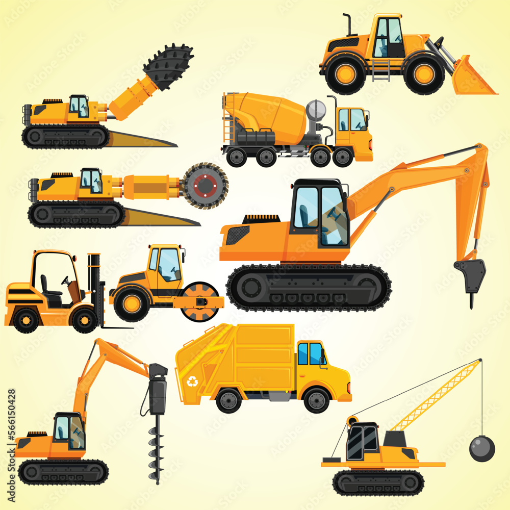 vector construction icons set bulldozer machinery truckload crane excavator mixer vector construction icons set bulldozer machinery truckload crane excavator mixer