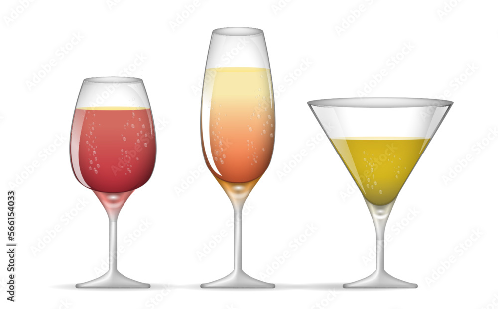 wine glass realistic isolated on white background wine glass realistic isolated on white background