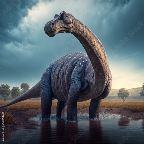 Brontosaurus illustrations. Generative AI