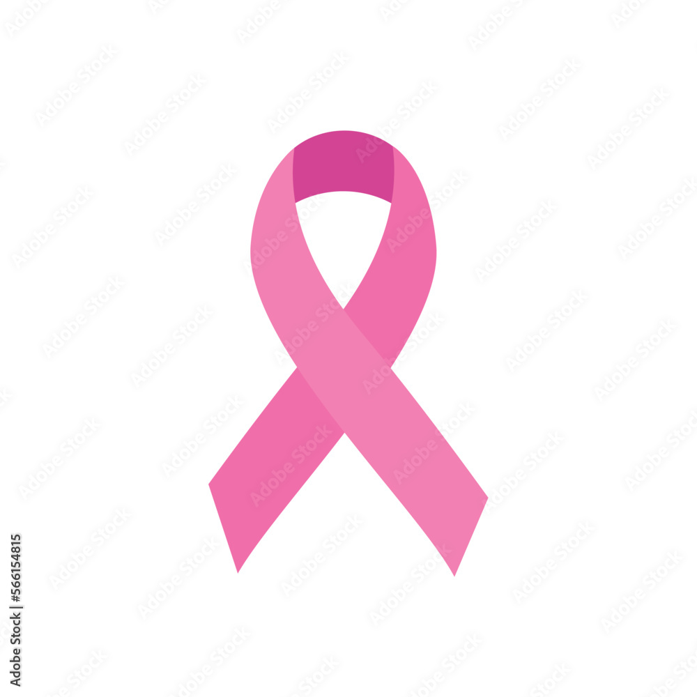 Pink ribbon concept. Breast cancer awareness ribbon, flat design pink ribbon icon. Pink ribbon concept. Breast cancer awareness ribbon, flat design pink ribbon icon.