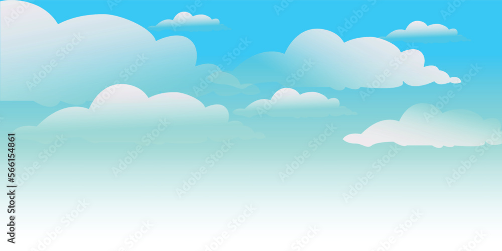 Blue sky with abstract cloud design illustration