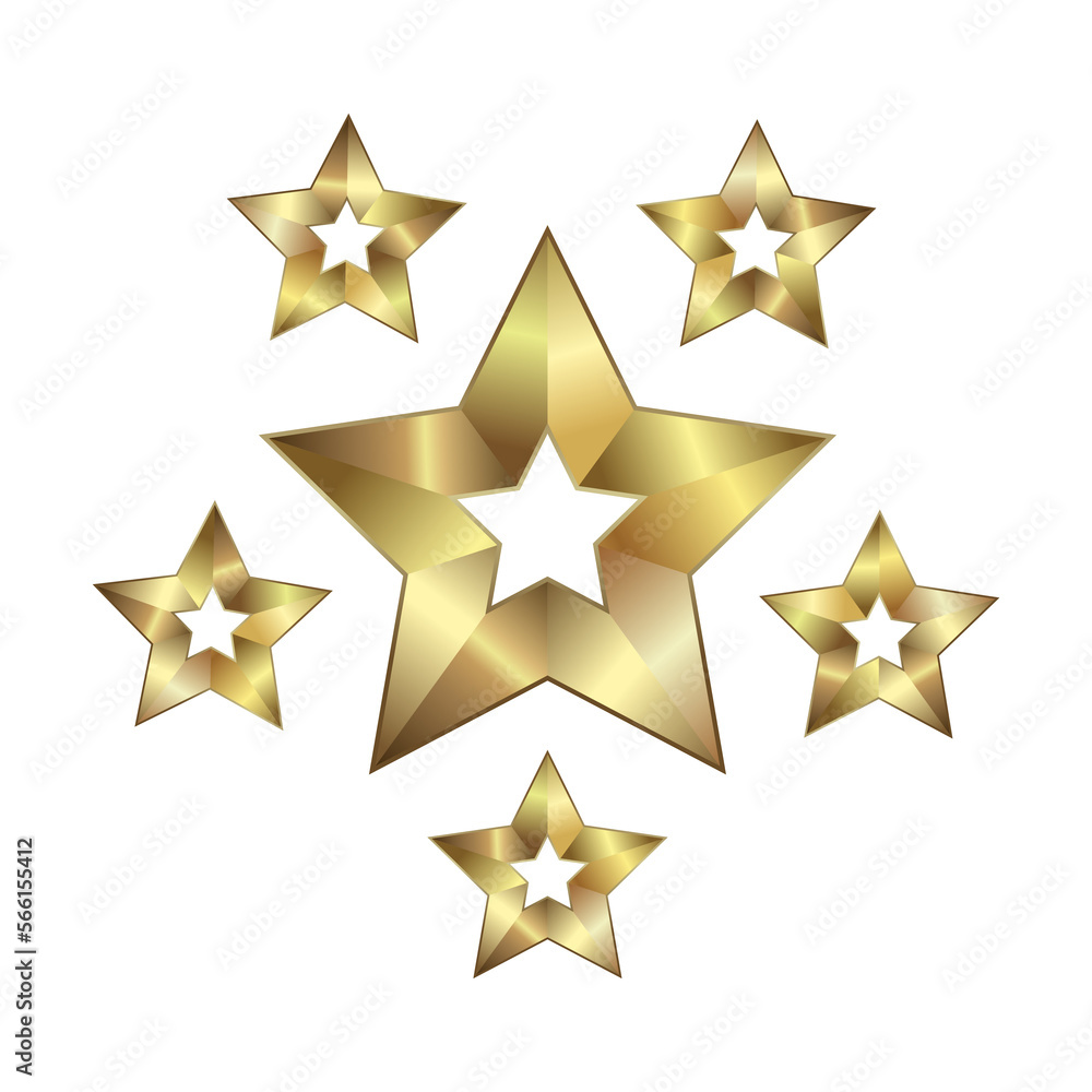 Obraz premium Luxury five angles star on dark background and Premium star button, option, chart and process button design. and premium dark level with gold color button, Vector illustration