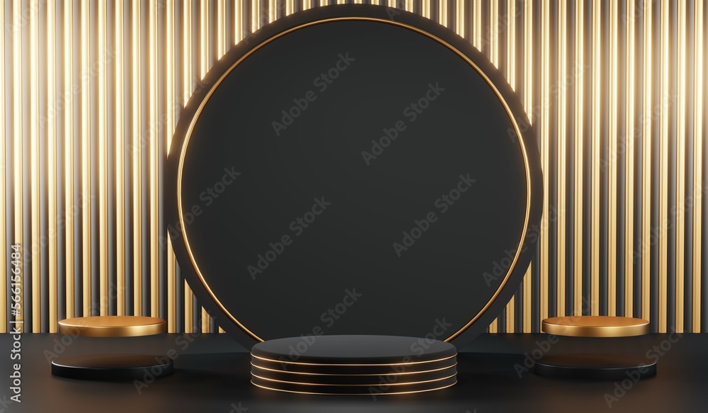 3D rendering of black podium background for black friday product on podium 3D rendering of black podium background for black friday product on podium