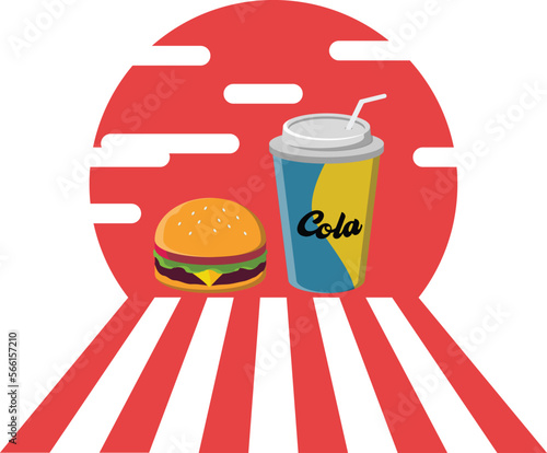 burger fast food and drink d3 tasty