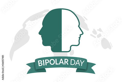 World Bipolar Day Design Illustration. celebrated each year on March 30th for was posthumously diagnosed as having bipolar disorder