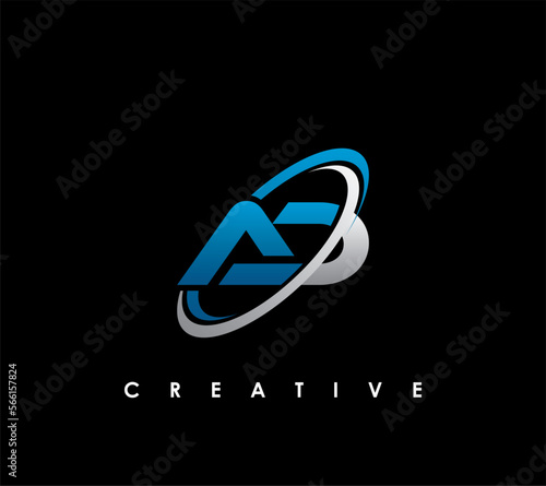 AD Letter Initial Logo Design Template Vector Illustration