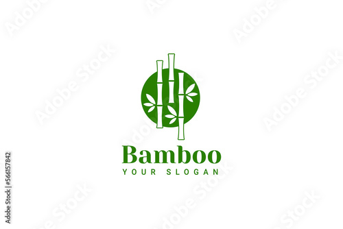 Green Bamboo Logo Design Template