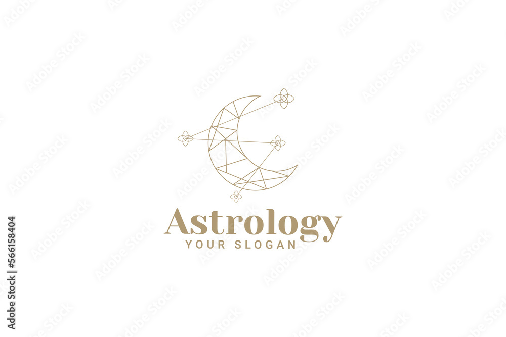Vector Golden Logo On Which An Abstract Image Of Several Phases Of The Moon. Vector Golden Logo On Which An Abstract Image Of Several Phases Of The Moon.