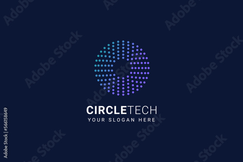 Abstract Circle Logo. Creative Dynamic Round Logotype. Connection Symbol.