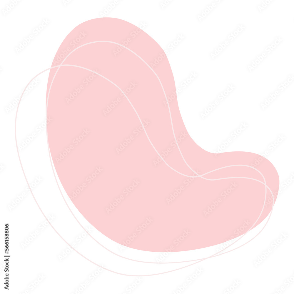 Abstract shape pink blob and line art.
Abstract shape pink blob and line art.