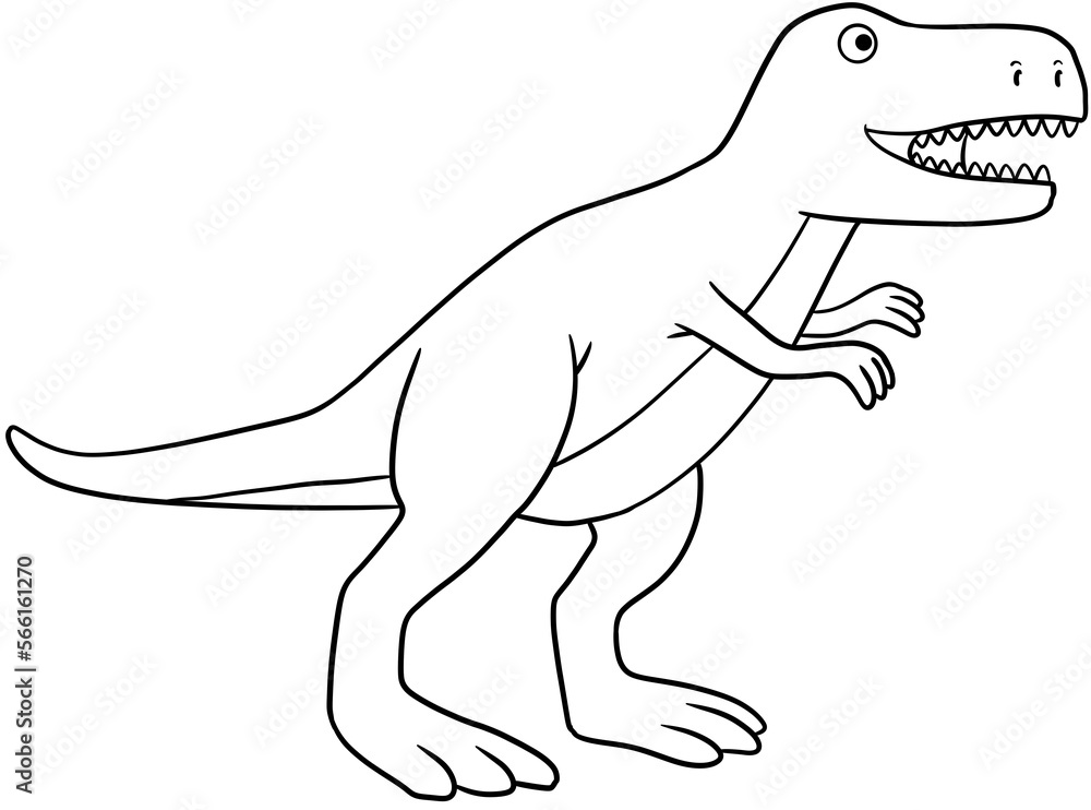 dinosaur cartoon outline illustration hand drawn dinosaur cartoon outline illustration hand drawn