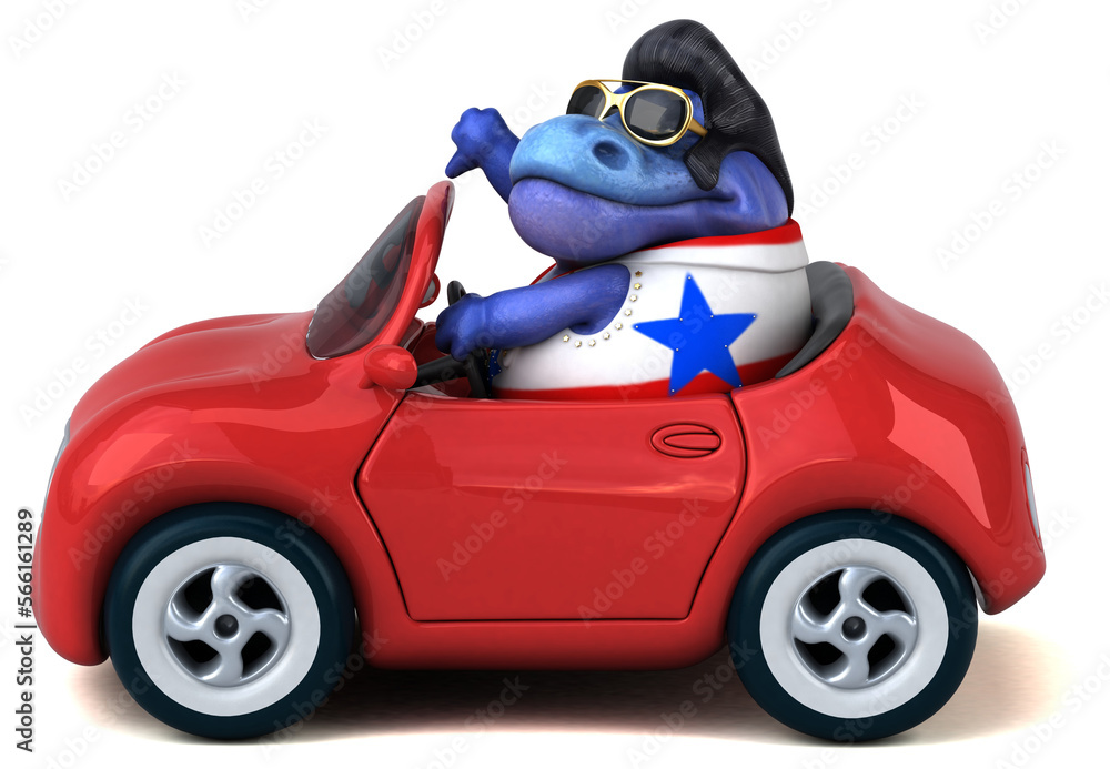Fun 3D cartoon illustration of a Trex rocker Fun 3D cartoon illustration of a Trex rocker