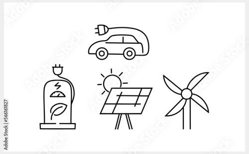 Doodle electric car icon Hand drawn line Sketch vector stock illustration EPS 10