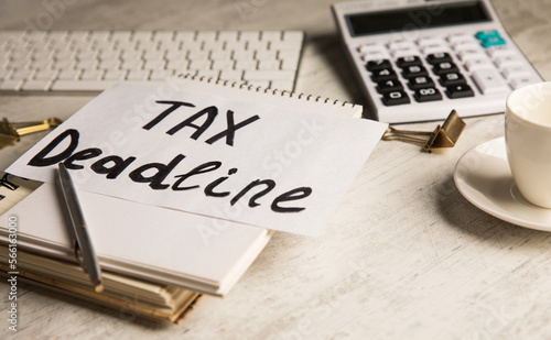 Wallpaper Mural The inscription TAX Deadline on the desktop. Torontodigital.ca