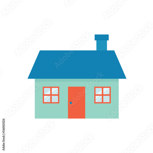 House and family concept, a house in flat design. House icon.