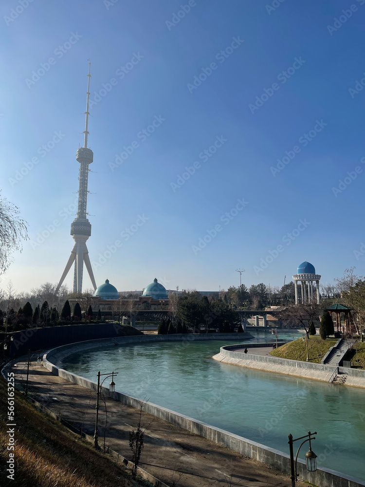 View of the TV tower in the city of Tashkent, Uzbekistan