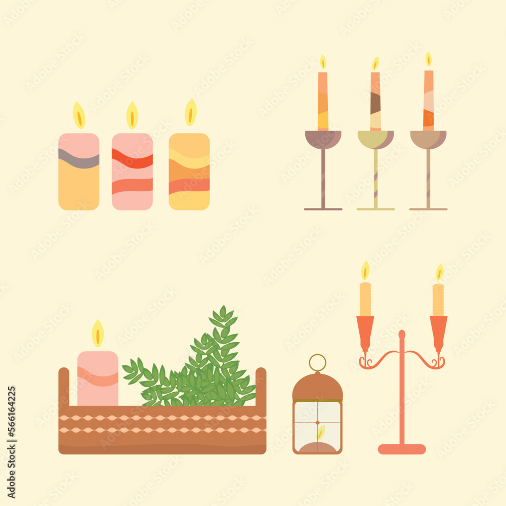 candles . Flat graphic vector illustrations isolated on white background candles . Flat graphic vector illustrations isolated on white background