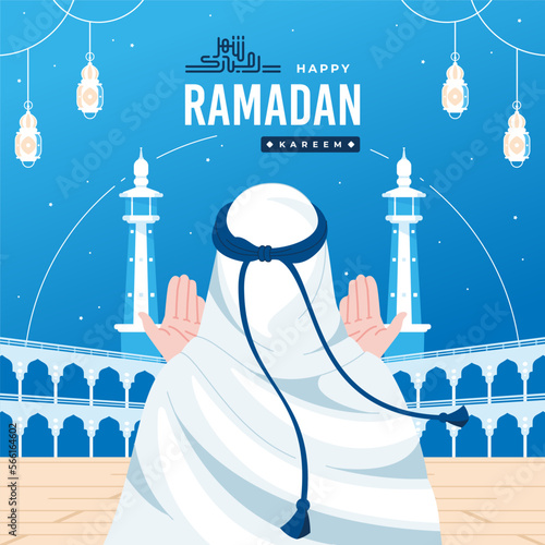 happy ramadan kareem greeting card template