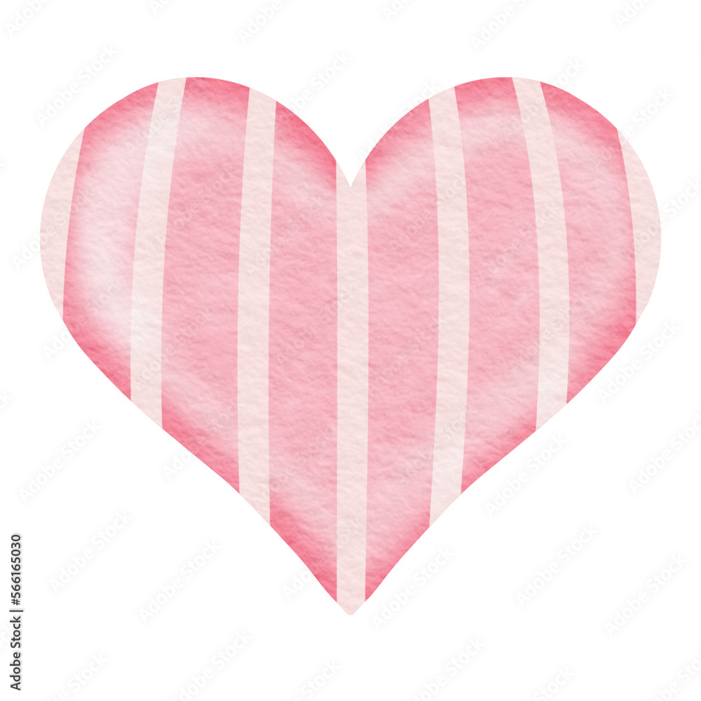 Watercolor Pink Heart.	