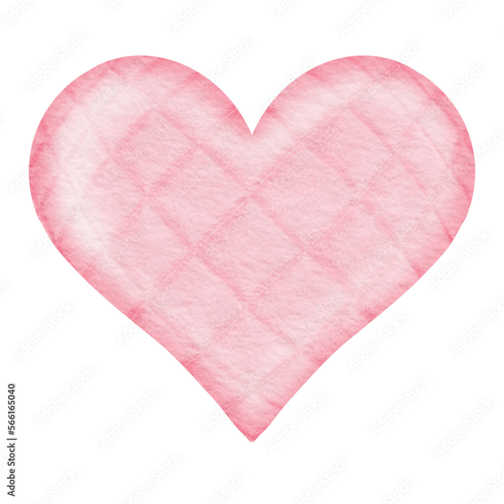 Watercolor Pink Heart.	