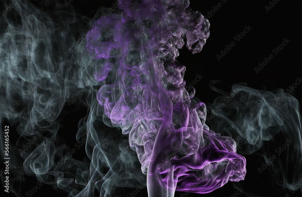Fototapeta premium White and purple smoke. Generative AI.