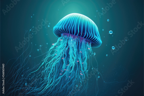 Deep sea jellyfish abstract generative AI