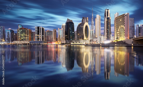 Dubai skyline at nigth, UAE