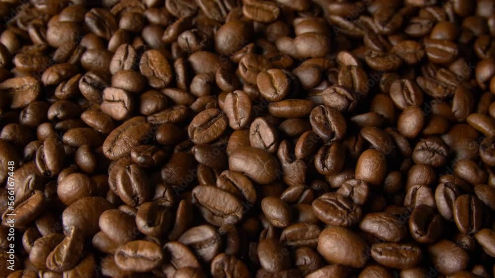a lot of coffee beans, the camera is in motion a lot of coffee beans, the camera is in motion