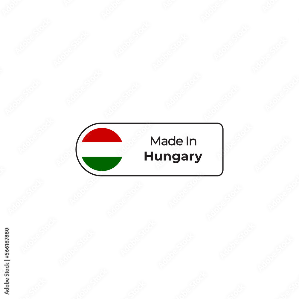 Made in Hungary png label design with flag and text Made in Hungary png label design with flag and text