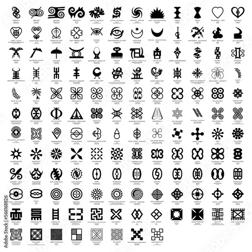 140 Adinkra African Symbols Bundle   with meaning 
 photo