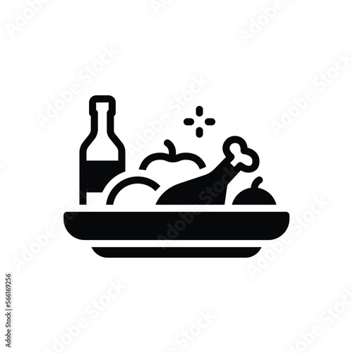 Black solid icon for meals