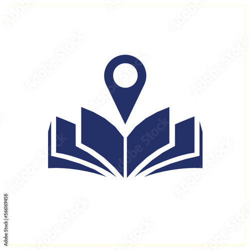 search location map school logo, vector design